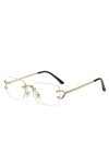 MUTYNE Lunettes de soleil sans monture petit rectangle femmes hommes lunettes de soleil sans cadre pour dames lunettes de sol