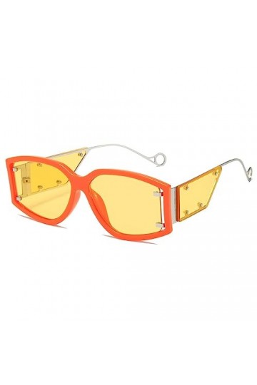 HPIRME Lunettes de soleil punk femmes petit cadre lunettes de soleil punk pour hommes lunettes de soleil steampunk UV400, jau