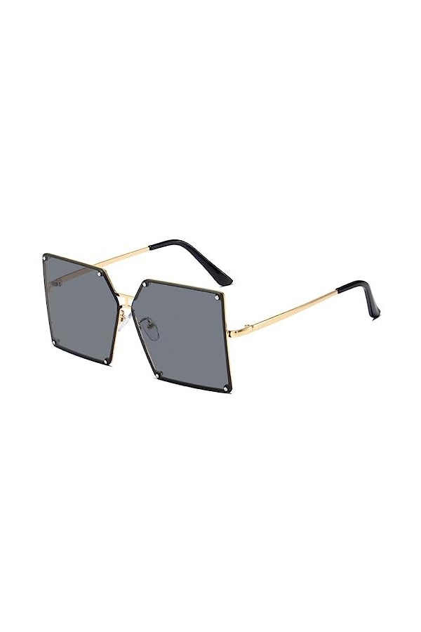 Gradient Brown Square Lunettes de soleil Hommes Femmes Vintage Oversize Lunettes de soleil sans monture pour femme EyewearUV4