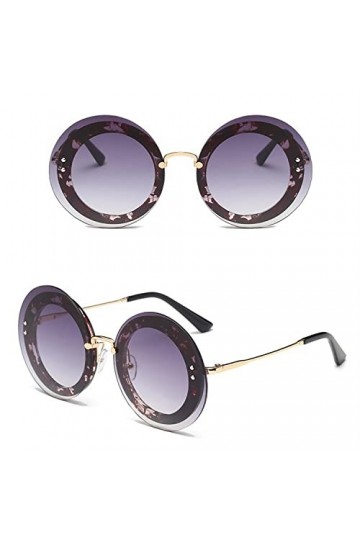 HCHES Lunettes de soleil à paillettes sans monture femmes UV400 dégradé femme lunettes de soleil nuances femme ronde, 2, tail