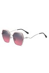 HAOMAO Anti-Reflective Big Frame Uv400 Gradient Diamond Polarized Lunettes De Soleil Pour Femmes Rouge