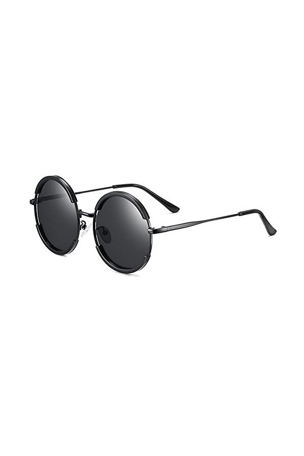 HAOMAO Vintage cadre en métal Uv400 conduite ronde dégradé lunettes de soleil polarisées pour hommes et femmes lunettes circu