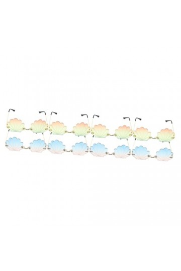 TENDYCOCO 4 Pièces Des Lunettes De Soleil Lunettes Sans Monture Colorées Lunettes De Soleil Design Coquillage Lunettes De Sol