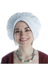 HEMAD Bonnet médiéval pour Femme - avec Assiette et Cravate - Coton Pur – Bleu