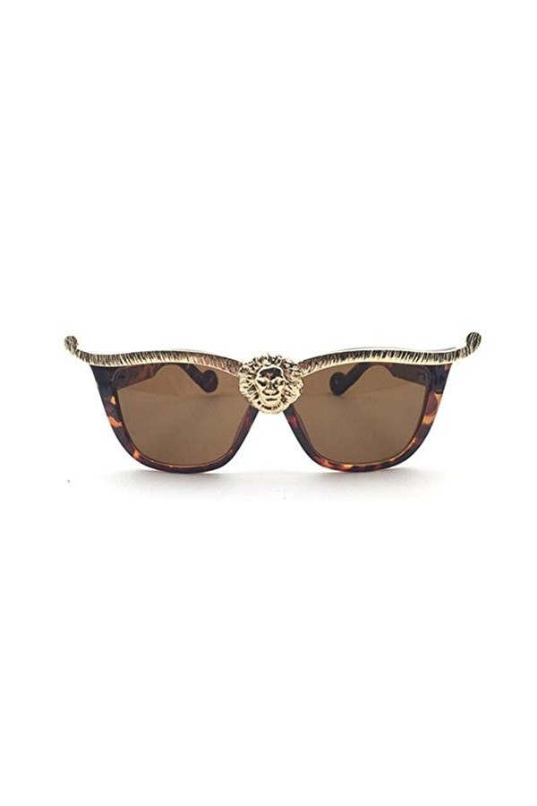 AUSUB Lunettes de Soleil Femme Surdimensionné Lion Head Shades Lunettes de Soleil Femmes Luxe Lunettes de Soleil for Les Femm