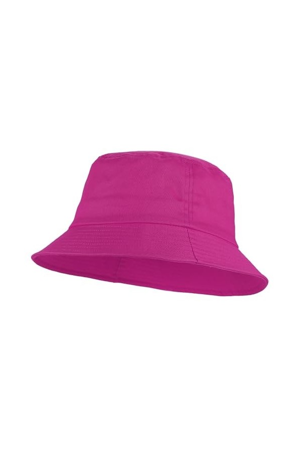 Umeepar - Chapeau bob Unisexe 100% Coton - Chapeau de Soleil Pliable - Plaine Rose Rouge