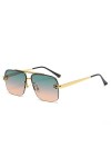 HCHES Double Beam Trimming Square Man Frameless Lunettes de soleil Lunettes de soleil Femme Léopard,5,Taille unique