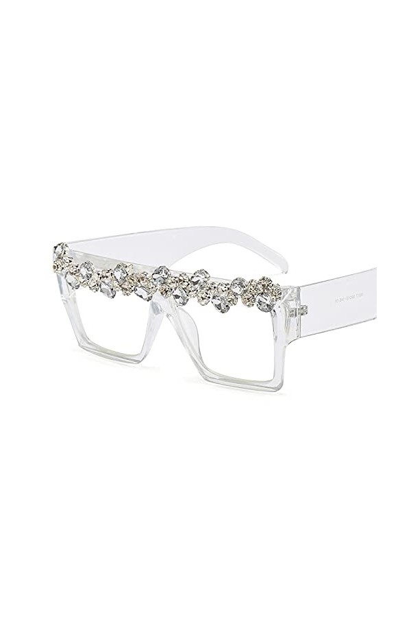 PAIHUIART Lunettes De Soleil Femme Lunettes De Soleil Homme Polarisées Lunettes De Soleil Carrées Diamant Surdimensionnées Fe