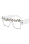 PAIHUIART Lunettes De Soleil Femme Lunettes De Soleil Homme Polarisées Lunettes De Soleil Carrées Diamant Surdimensionnées Fe