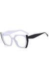 HCHES Tendance blanc noir carré lunettes de soleil femmes luxe Vintage grand cadre lunettes de soleil femmes nuances UV400 Oc