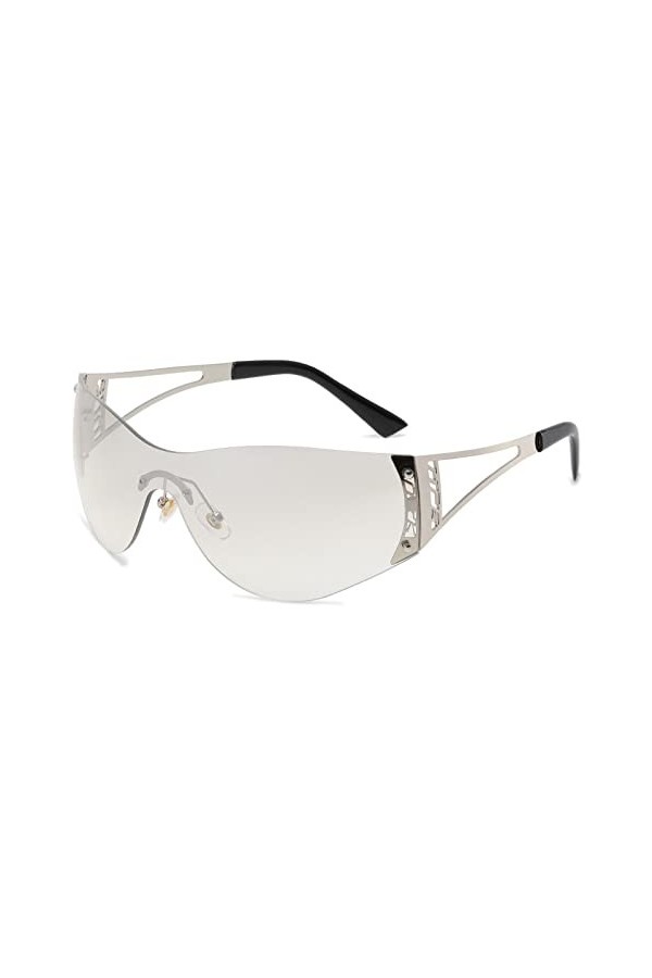 HPIRME Lunettes de soleil rétro une pièce femmes Wrap Around Sports Lunettes de soleil UV400 Ladies Pink Eyewear Shades, 1, t