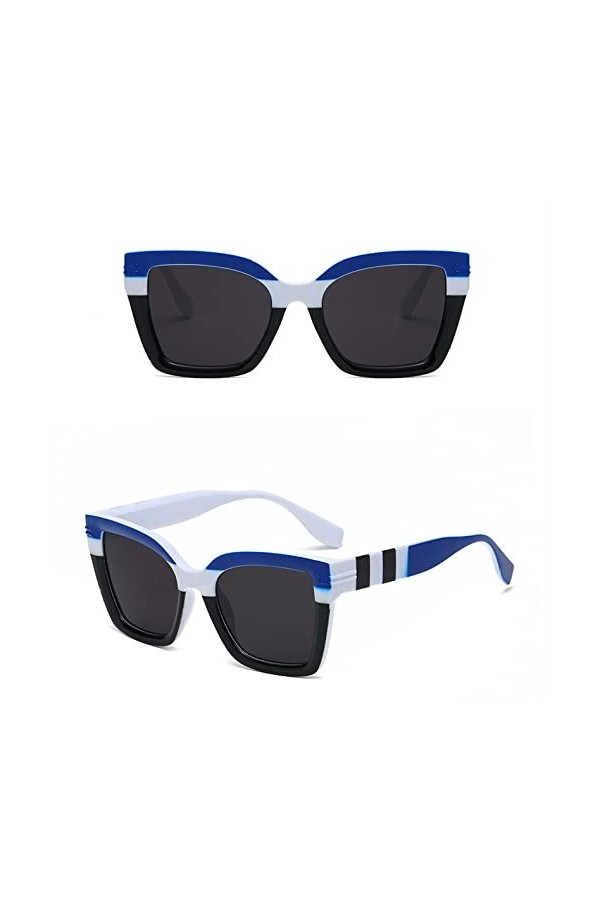 HCHES Lunettes de soleil carrées pour femmes Design tendance Lunettes de soleil multicolores pour hommes Lunettes de soleil d