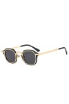 HCHES Mode petites lunettes de soleil carrées femmes rétro punk nuances UV400 hommes tendances lunettes de soleil, noir gris,