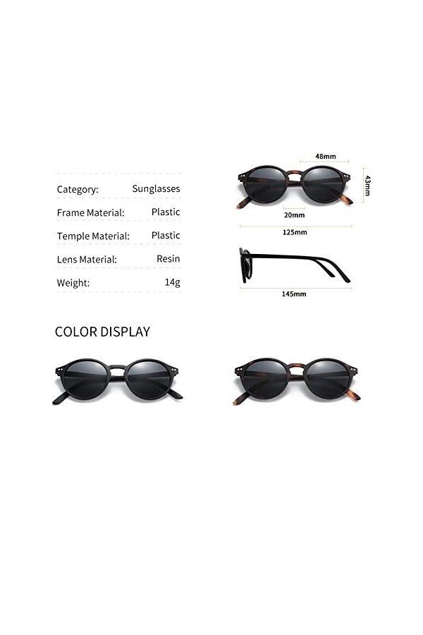 ZUHERA Mode lunettes de soleil polarisées hommes femmes rétro rond lunettes de soleil Vintage UV400 lunettes nuances lunettes