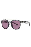 HCHES Lunettes de soleil rondes à double faisceau vintage pour femmes mode noir blanc dégradé lunettes de soleil hommes griff
