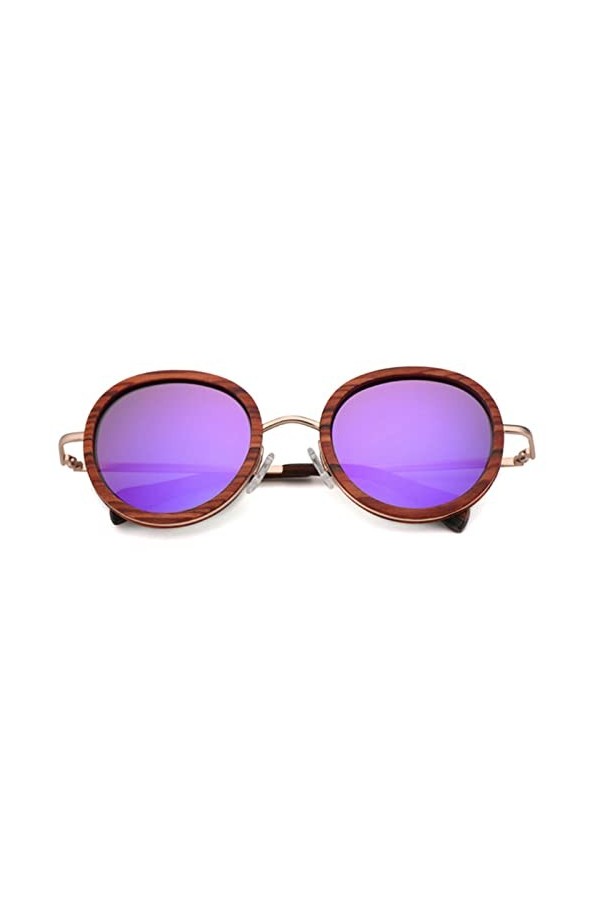 XIANDE Lunettes de Soleil dombre de Femmes en métal en Bois polarisées par Mode de Luxe avec létui à Lunettes