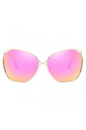 Raxinbang Lunettes de Soleil Nouveau Matériau De Mode Classique en Métal Coloré UV400 Lunettes De Soleil Vert/Lentille Rose C