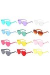 Povanjer 5 paires lunettes soleil en forme cœur pour femme – Lunettes damour sans monture – Accessoires photo, cadeaux Saint