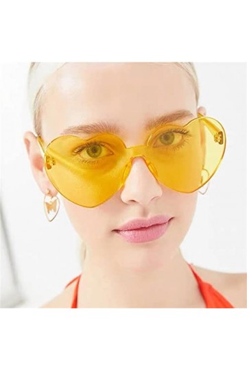 Povanjer 5 paires lunettes soleil en forme cœur pour femme – Lunettes damour sans monture – Accessoires photo, cadeaux Saint