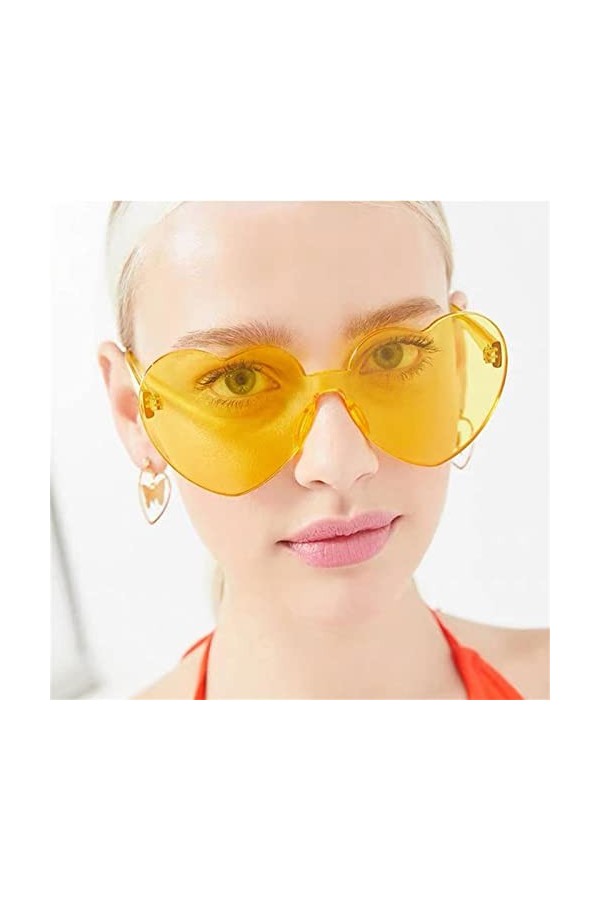 Povanjer 5 paires lunettes soleil en forme cœur pour femme – Lunettes damour sans monture – Accessoires photo, cadeaux Saint