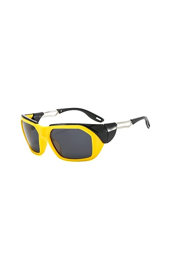 HCHES Lunettes de soleil polarisées sport hommes conduite nuances luxe grand cadre hommes lunettes de soleil cyclisme lunette