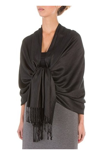 Sakkas 78" X 28 "rayonne de bambou doux solide Pashmina Feel Châle/Wrap/Stole - foncé