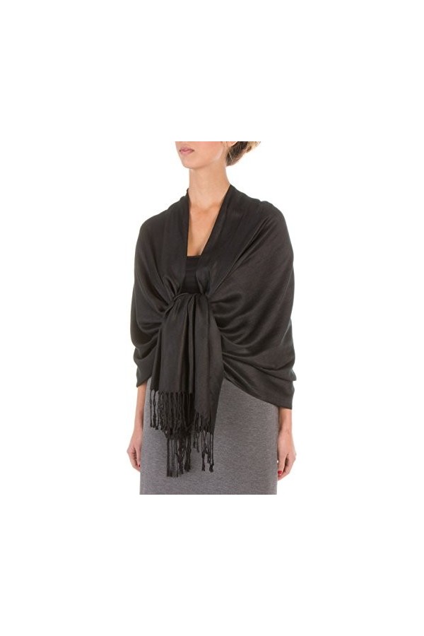 Sakkas 78" X 28 "rayonne de bambou doux solide Pashmina Feel Châle/Wrap/Stole - foncé