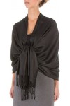 Sakkas 78" X 28 "rayonne de bambou doux solide Pashmina Feel Châle/Wrap/Stole - foncé