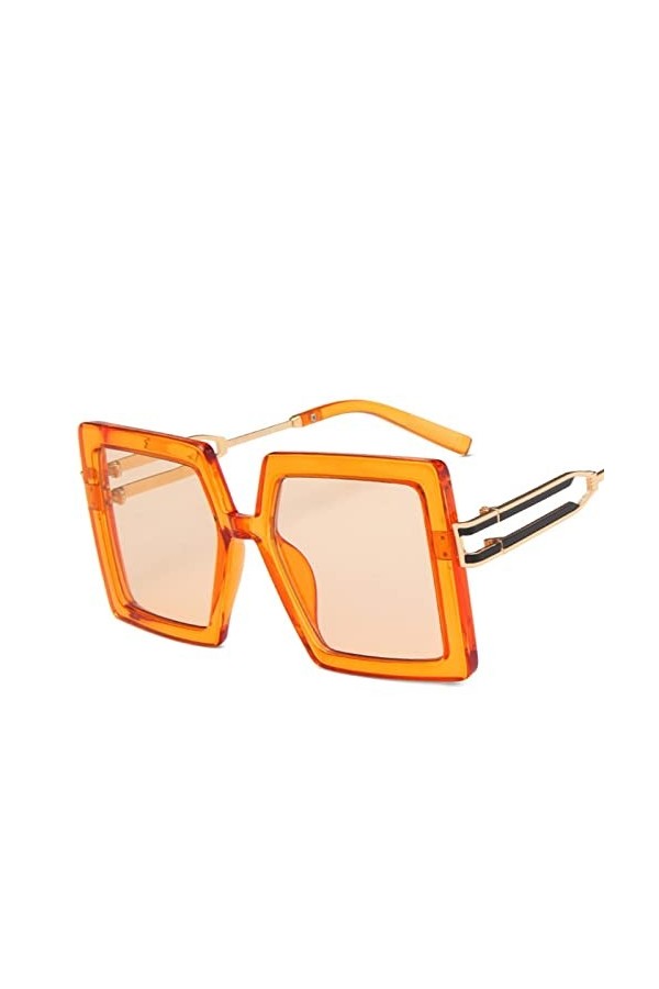 BINGDONGA Lunettes de Soleil carrées à Grand Cadre Lunettes de Soleil décoratives à la Mode for Hommes et Femmes Lunettes de 