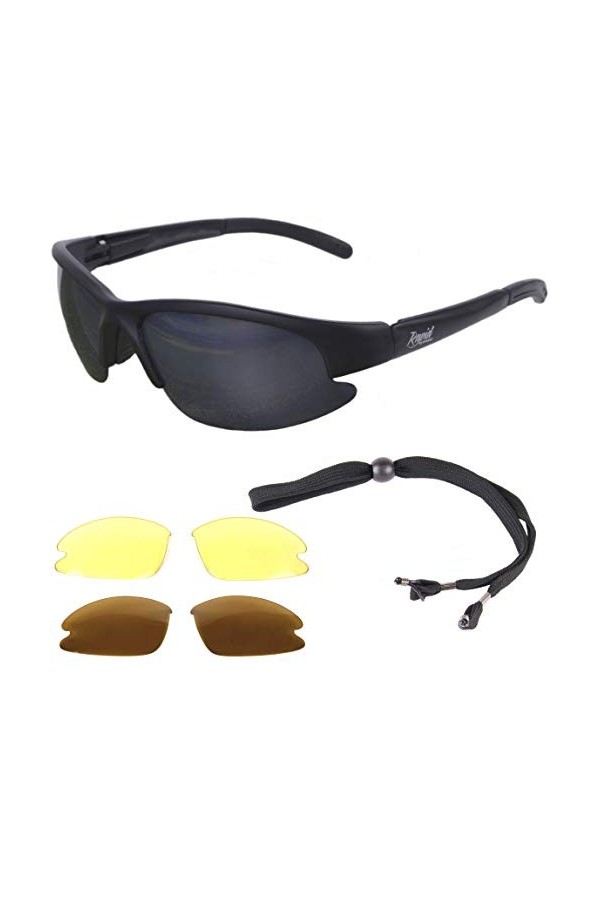 Rapid Eyewear lunettes de soleil polarisées pour conduite et moto ‘Drive’: Verres interchangeables x3 Parfaites pour condui