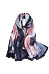 LumiSyne Foulards En Soie Rétro Imprimé Motif Géométrique Rayures Écharpe Doux Chaud dAutomne Hiver Etoles Châle De Plage To