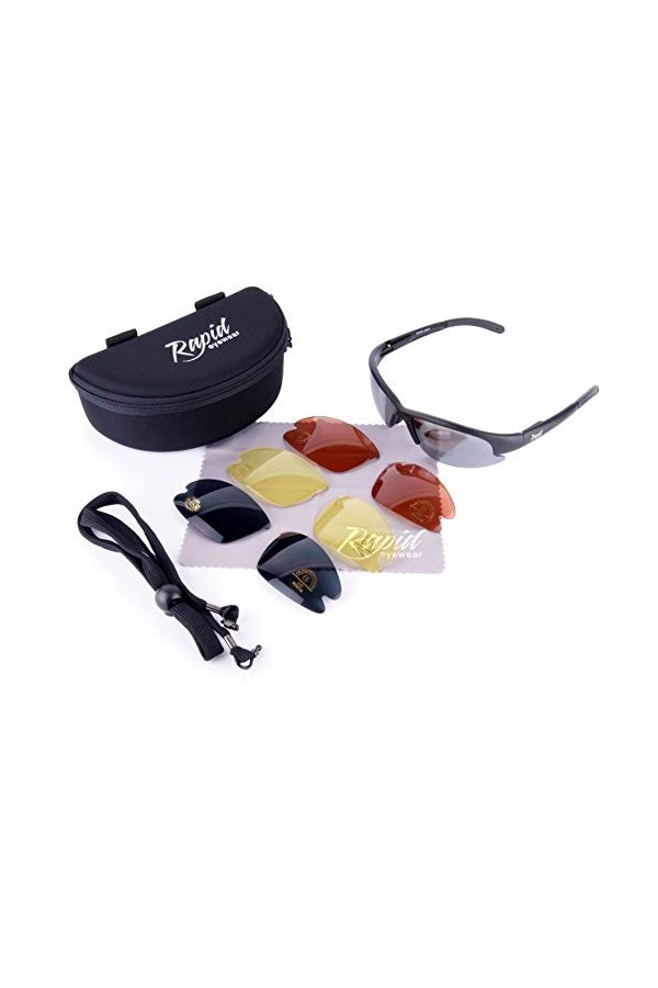 Rapid Eyewear LUNETTES DE SOLEIL PILOTE avec interchangeables. Conçue pour les pilotes davions, aussi parfait pour le sport.