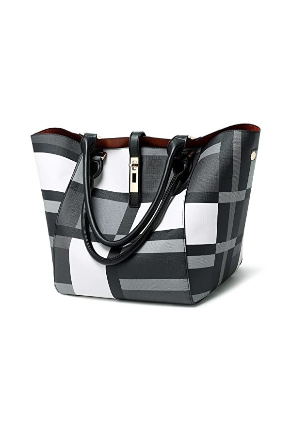 Sac à Main Femme Petit Sac Bandoulière Cabas Fourre Tout Cuir Sac Elégant Ville Travail Poches Multiples Shopper Porté Epaule