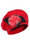 Ruphedy Bérets Femme Laine Français Béret Classique Angola Bonnet Hiver Chapeaux BR022-Rouge 