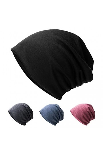 Hurinan Bonnet ample unisexe en jersey avec tête de mort - Bonnet classique - Léger et doux - En coton tricoté - Pour homme e