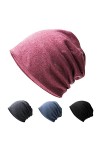 Hurinan Bonnet ample unisexe en jersey avec tête de mort - Bonnet classique - Léger et doux - En coton tricoté - Pour homme e