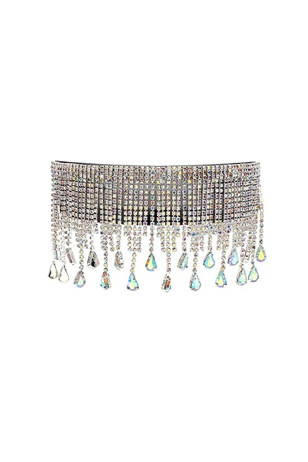 HCHES Lunettes de soleil Lunettes de soleil Femmes Gland Cristal Diamant Lunettes de Soleil Masque Steampunk Lunettes de Prot