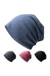 Hurinan Bonnet ample unisexe en jersey avec tête de mort - Bonnet classique - Léger et doux - En coton tricoté - Pour homme e