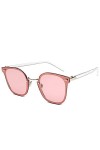QINGZHOU Lunettes de soleil, rétro carré transparent océan tôle rivet lunettes de soleil femmes personnalité à la mode lunett