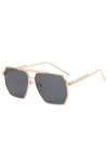 HPIRME Lunettes de soleil à monture carrée en métal surdimensionnée pour femmes hommes Vintage lunettes de soleil rétro lunet