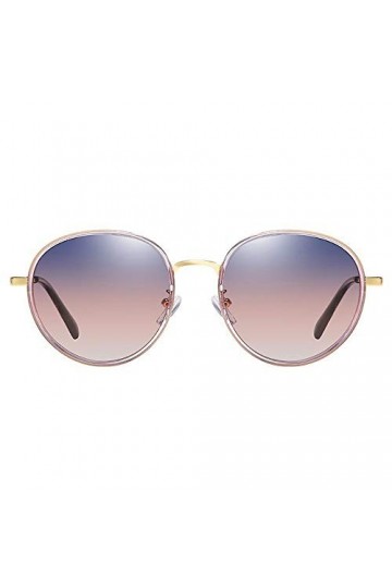 Raxinbang Lunettes de Soleil Nouvelles Lunettes De Soleil Polarisées for Femmes Fashion Violet Cadre Rond Lunettes De Conduit