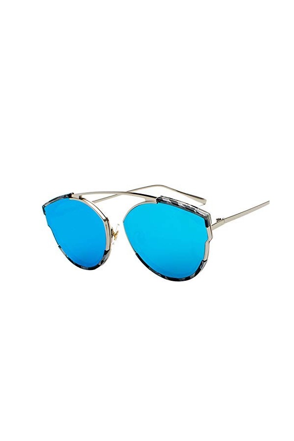 QINGZHOU Lunettes de soleil, double pont de nez hommes et femmes lunettes de soleil lunettes de soleil tricolore oeil de chat