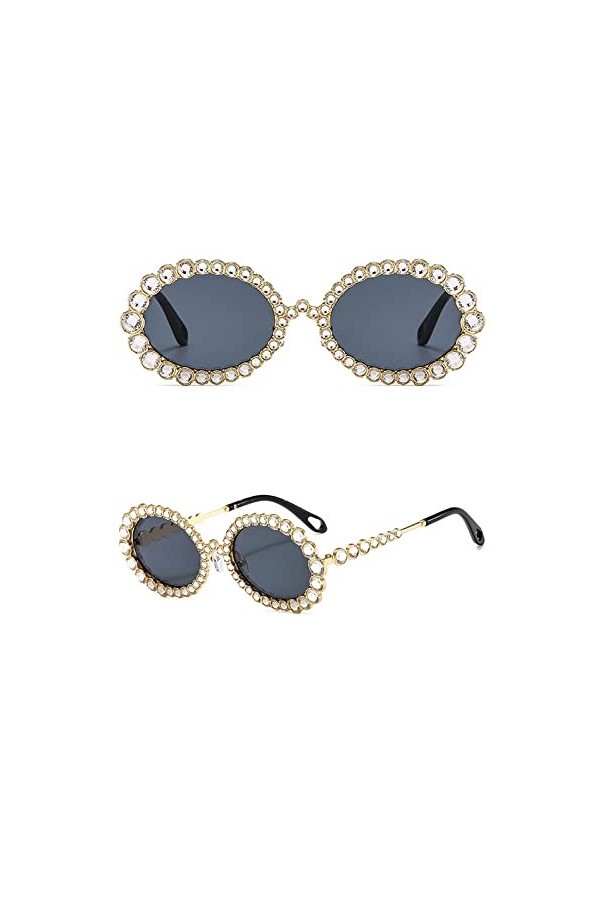 Lunettes Pour Femmes Lunettes De Soleil Strass Pour Femmes, Lunettes De Soleil Ovales Avec Diamants Brillants, Lunettes De So