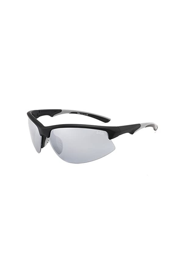 Lee Cooper Lunettes de soleil polarisées pour hommes Verres miroir Revo LC1009C01 , Monture - Noir/Gris | Lentille - Mirror