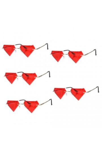 TENDYCOCO 5 Paires Lunettes De Soleil Irrégulières Lunettes De Soleil Coeur Blanc Faire La Fête Lunettes Rave Drôles De Lunet