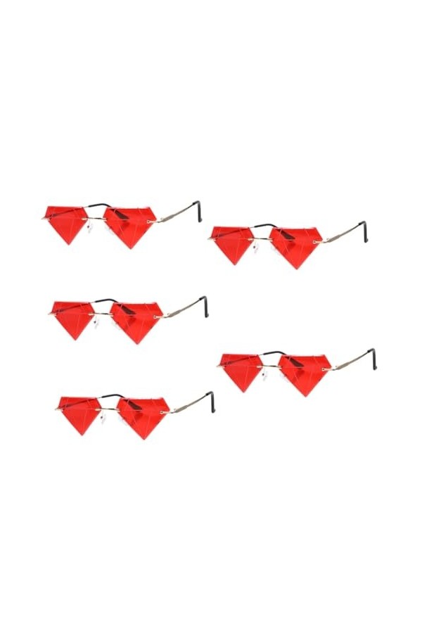 TENDYCOCO 5 Paires Lunettes De Soleil Irrégulières Lunettes De Soleil Coeur Blanc Faire La Fête Lunettes Rave Drôles De Lunet