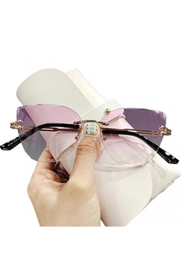 MAYABI Lunettes de Soleil, Lunettes de Soleil Femmes,Lunettes de Soleil Lunettes de Soleil œil de Chat sans Monture Femmes La