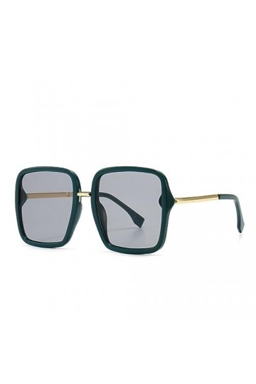 Lunettes de Soleil Femmes Lunettes rétro Femmes Hommes Lunettes de Soleil carrées surdimensionnées pour Femme, Vert Gris, Tai