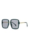 Lunettes de Soleil Femmes Lunettes rétro Femmes Hommes Lunettes de Soleil carrées surdimensionnées pour Femme, Vert Gris, Tai