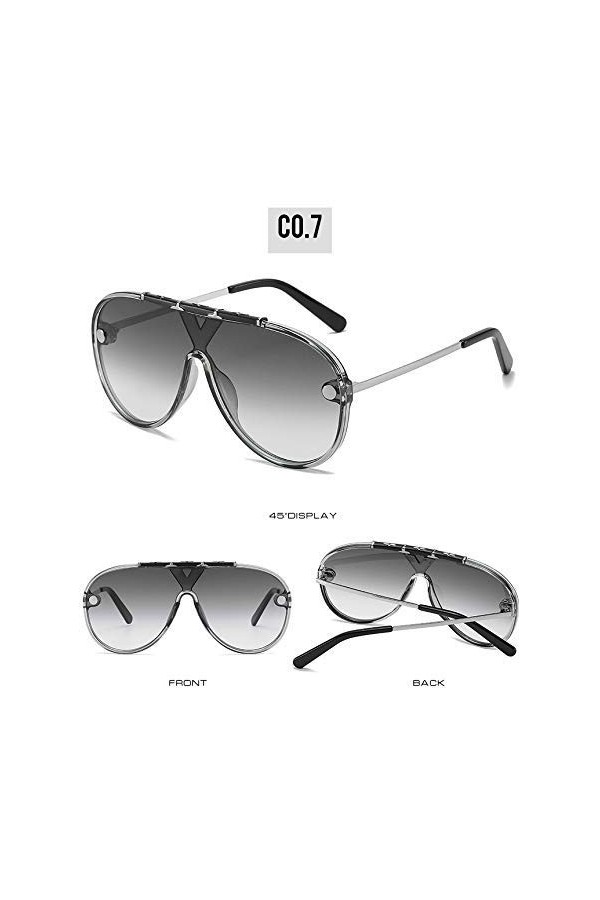 XINGYU Lunettes de Soleil surdimensionnées Vintage Conduite Lunettes de Soleil Femmes Hommes Flat Top Big Frame Lunettes de S